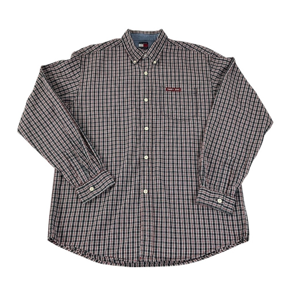 Tommy Hilfiger Size XL Plaid Button-Up Shirt Long Sleeve Classic Vinatge 2003